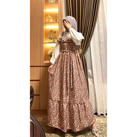 Jual Risty Dress Sunhi Amanda Dress Gamis Terbaru Shakilla Motif