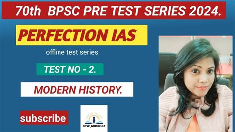 70th BPSC PRE L PERFECTION IAS TEST No 2 L Modern History L Offline