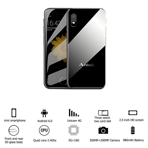 Мини телефон, мини смартфон, малък, мини смартфон, с андроид с две сим ...