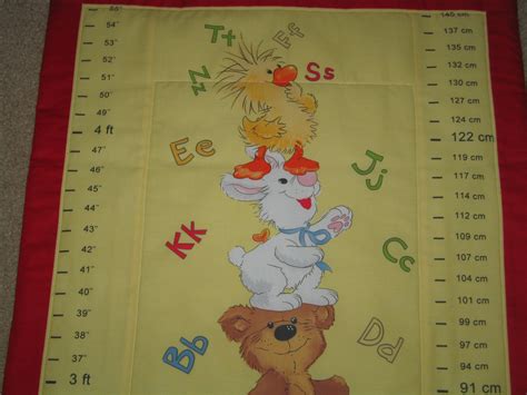 Fabric Growth Chart Quilted Suzys Zoo Animal Friends Etsy