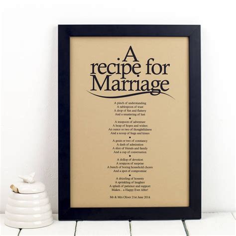 Recipe For Marriage Poem Print By Bespoke Verse Notonthehighstreet