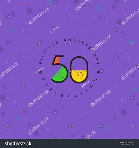 Fifty Years 50th Anniversary Celebration Logo Royalty Free Stock