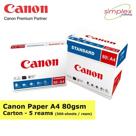 Canon Standard Paper A4 80gsm 5 Reamsctn Shopee Malaysia