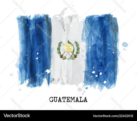 Watercolor Painting Flag Of Guatemala Royalty Free Vector