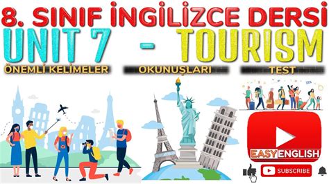 8 SINIF İNGİLİZCE DERSİ 7 ÜNİTE TOURISM ÖNEMLİ KELİMELER ANLAMLARI