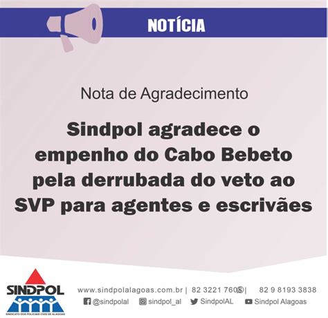 Sindpol Alagoas Sindpol Agradece O Empenho Do Cabo Bebeto Pela