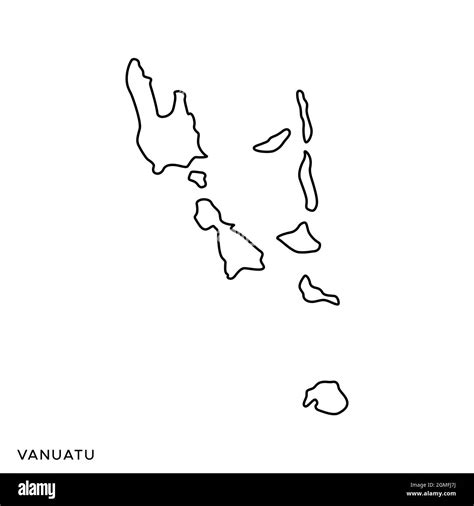 Line Map Of Vanuatu Vector Stock Illustration Design Template Editable