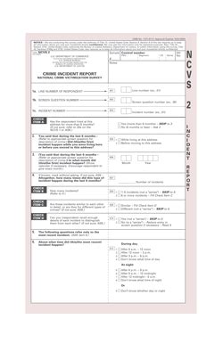 Fillable Online Bjs Ojp Usdoj Crime Incident Report National Crime