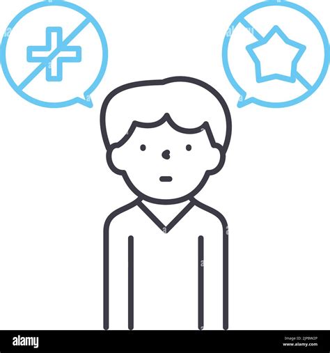 Negative Thinking Line Icon Outline Symbol Vector Illustration