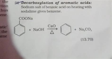 The Ii Decarboxylation Of Aromatic Acids Sodium Salt Of Benzoic Acid O