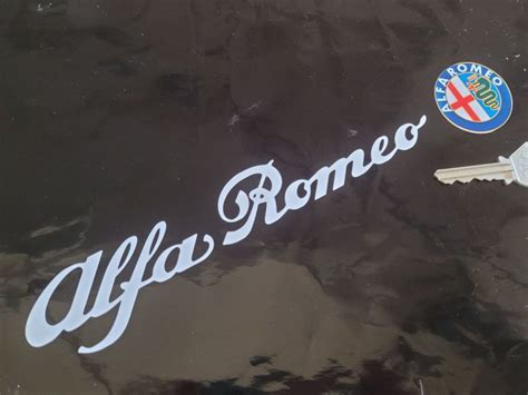 Alfa Romeo Cut Text Single Line And Logo Stickers 10 Pair