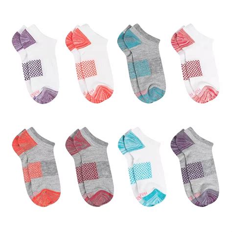 Womens Hanes Ultimate® Cool Comfort® 8 Pack Breathable Lowcut Socks Hwubn8