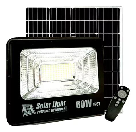 Reflector Lampara Led Panel Solar Exterior 60w Recargable Envío gratis