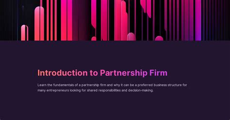 Introduction To Partnership Firm