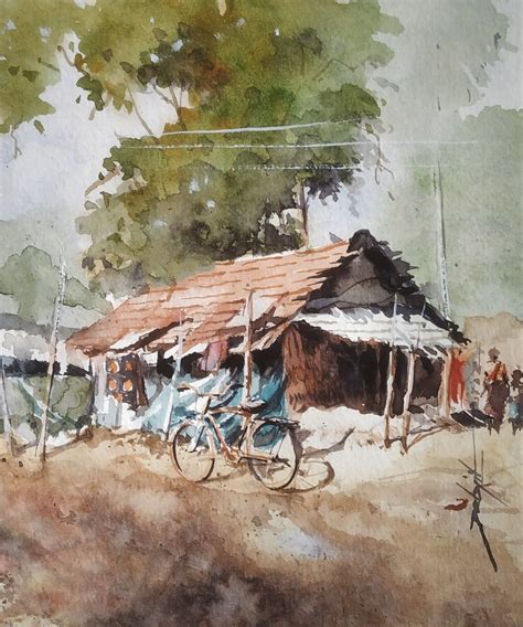 Landscape West Bengal 🇮🇳water Colour By Debjit Paul Watercolor