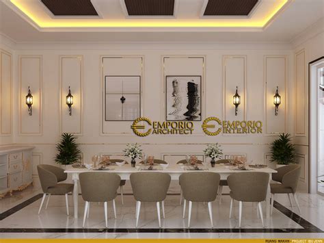 Desain Ruang Makan Interior Rumah Classic Modern 2 Lantai Ibu J Di