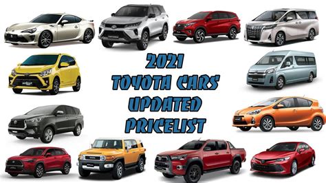 2021 Toyota Cars Pricelist Philippines Youtube