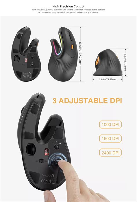 ProtoArc Ergonomic Vertical Wireless Bluetooth RGB Mouse – b.savvi