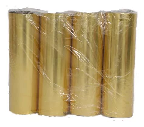 Ribbon 110x74 Dourado Metalizado Etiquetas Bopp 4 Rolos