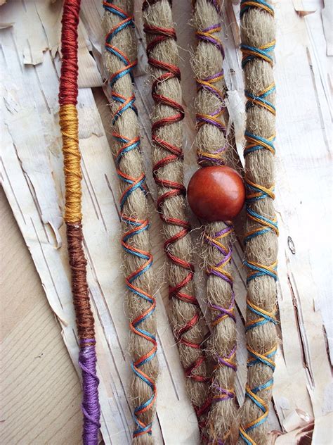 5 Custom Dreads Hair Wraps And Beads Bohemian By Purplefinchstore