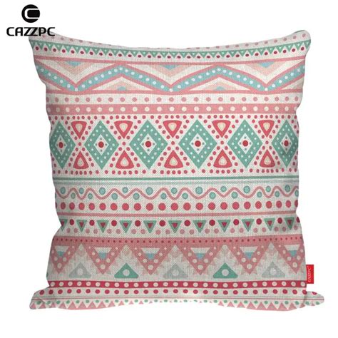 Aztec Tribal Ethnic Seamless Geometric Stripe Print Linen Car Sofa Chair Decorative Throw