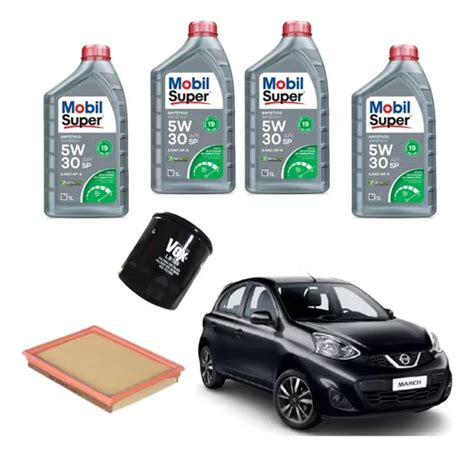 Kit Troca Oleo Mobil 5w30 Para Nissan March Filtros Parcelamento