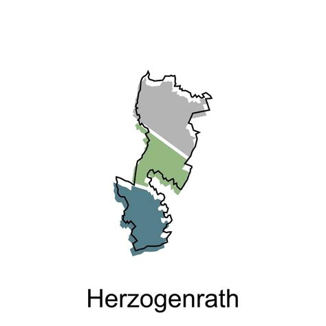 map of Herzogenrath vector design template, national borders and ...