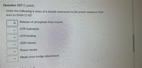 Solved Question 107 1 Point Order The Following 6 Steps Chegg