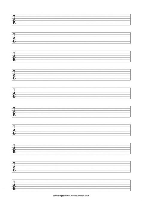 Blank Guitar Tab Printable