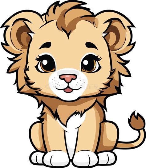 Beautiful and Lovely Cute Lion Cub Cartoon Vector Stock Vector ...