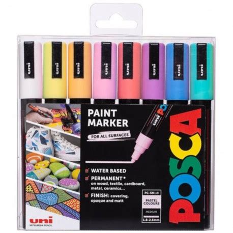 Marker Uni PC 5M POSCA Set 8 1 Pastel Biroteka