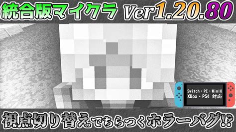 【統合版マイクラ】ver1 20 80 視点の切り替えをすると画面がちらつくバグ 統合版マインクラフト・バグ報告会【switch Win10 Pe Ps4 Xbox】 Youtube