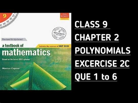 Class Maths Ratna Sagar Ex C Que To Ch Polynomials