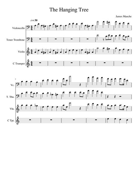 The Hanging Tree From The Hunger Games Sheet Music For Violin Cello