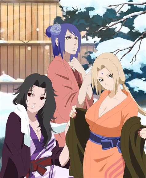 Wallpaper Ilustrasi Gadis Anime Gambar Kartun Naruto Shippuuden Tsunade Konan Yuhi