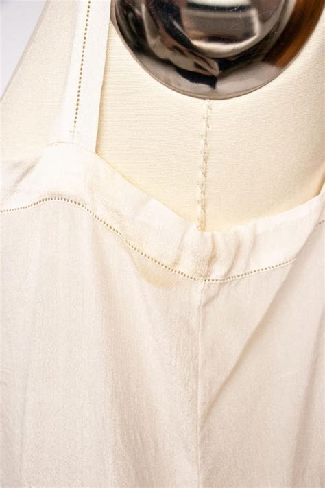 1920s Silk Slip Chemise Lingerie Peacock Embroidered S Gem