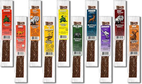 Buffalo Bobs Exotic Jerky Assortment 10 Flavor Variety Pack Wild Game Jerky