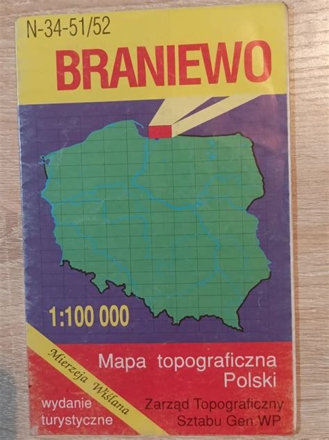 MAPA TOPOGRAFICZNA POLSKI BRANIEWO Elbląg Kup teraz na Allegro