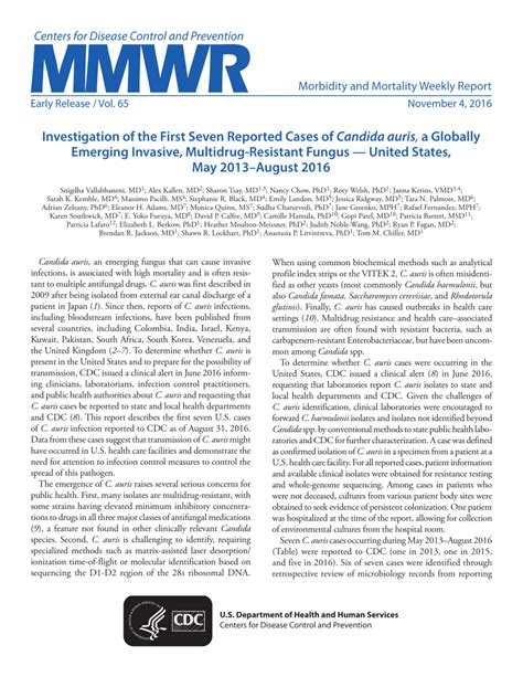 PDF Investigation Of The First Seven Reported Cases Of Candida Auris