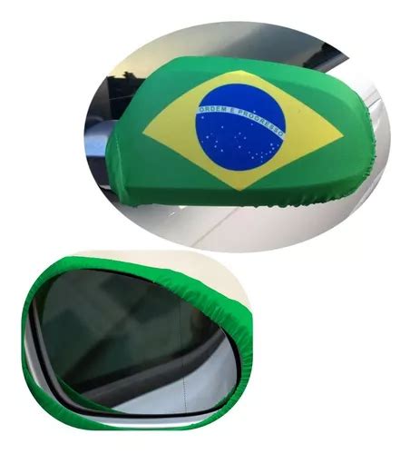 Kit Bandeira Do Brasil Capa Para Retrovisor Carro Tecido Frete Gr Tis