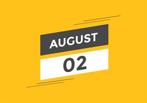 august 2 calendar reminder. 2nd august daily calendar icon template ...