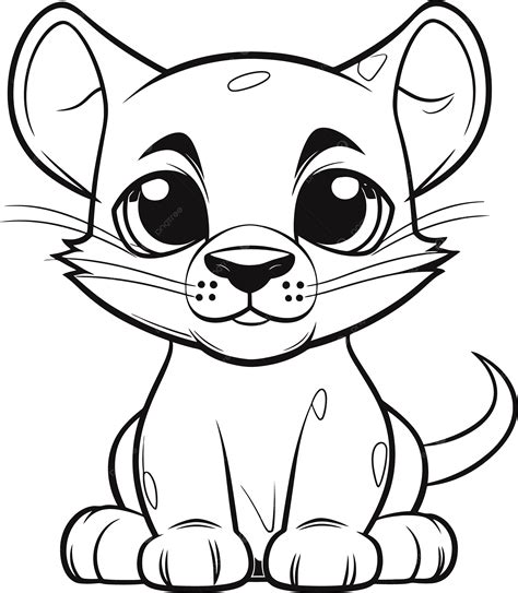 Lionceau Dessin Vectoriel Isol Sur Fond Blanc Pages Colorier Png