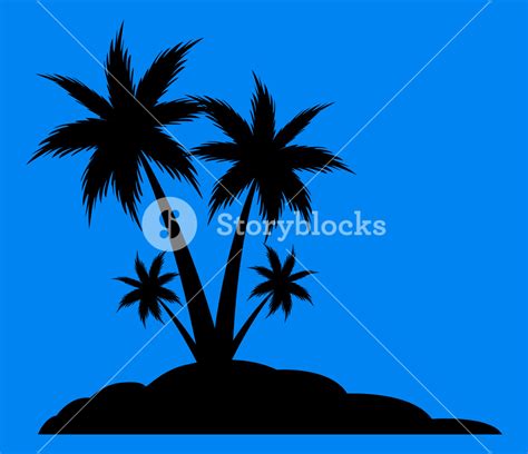 Beach Palm Trees Silhouette Royalty-Free Stock Image - Storyblocks