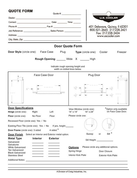 door-quote-form | U.S. Cooler
