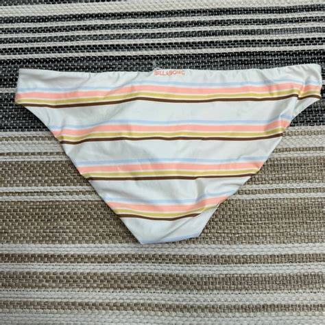 Billabong Swim Billabong Lowrider Full Coverage Feelin Sunny Striped Womens Bikini Bottom L