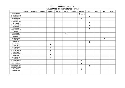 DOC Calendario De Extintores FORMATO DOKUMEN TIPS