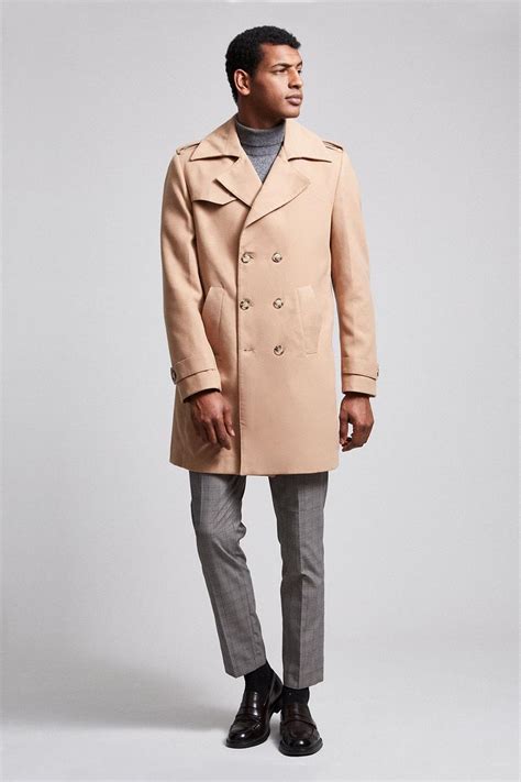 Jackets And Coats Camel Double Breasted Overcoat Burton