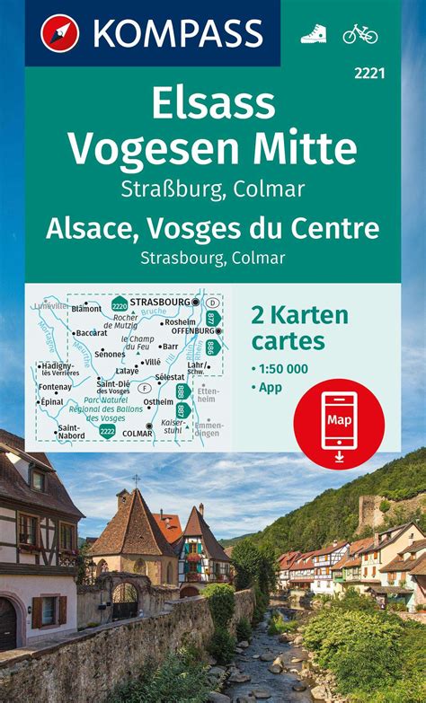 Kompass Wanderkarten Set Elsass Vogesen Mitte Alsace Vosges Du