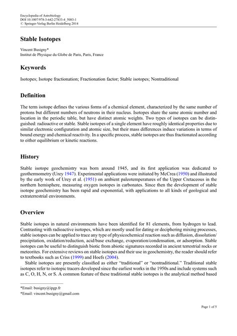 (PDF) Stable Isotopes