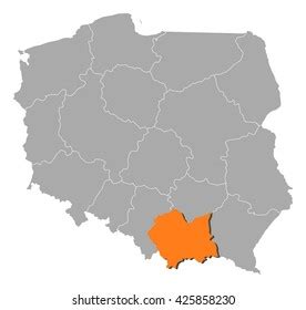 Map Poland Lesser Poland Stock Vector (Royalty Free) 425858230 ...